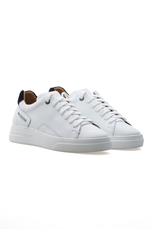 BUB Fleek - Pure White & Black - Calf Leather & Suede - Men's Sneakers - BUB Leather Shoes