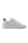 BUB Fleek - Pure White & Green - Calf Leather & Suede - Women's Sneakers