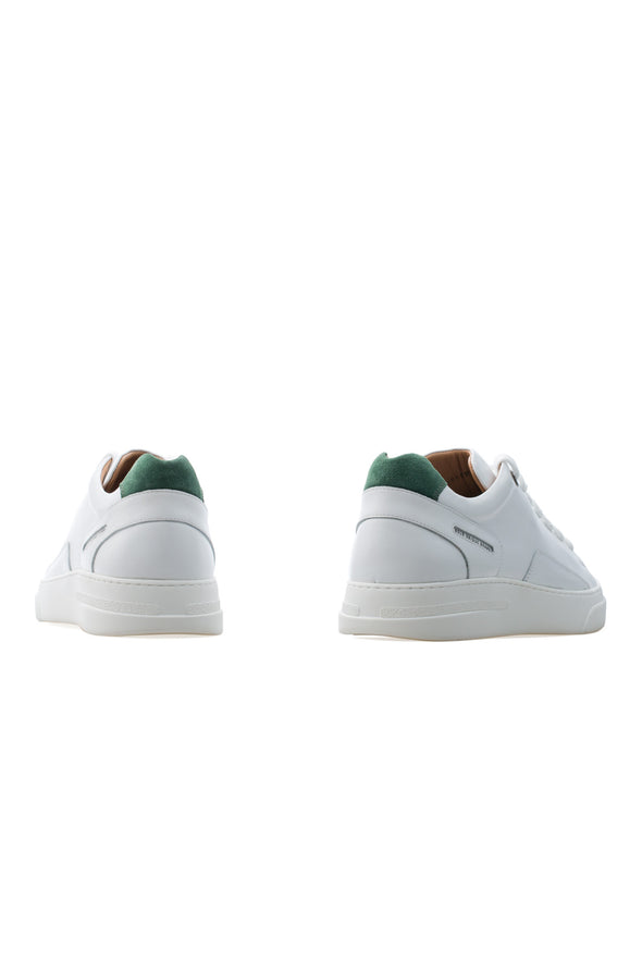 BUB Fleek - Pure White & Green - Calf Leather & Suede - Women's Sneakers
