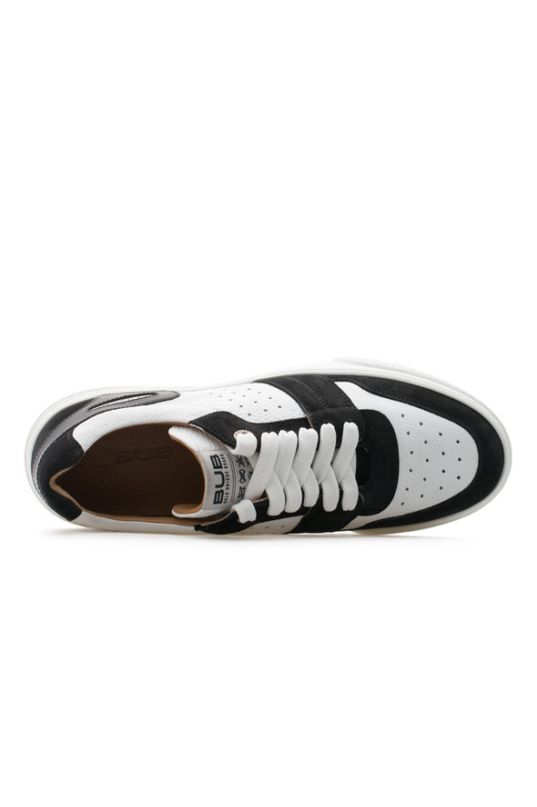 BUB Skywalker - Deep Black & White - Nubuck & Calf Leather - Men's Sneakers - BUB Leather Shoes