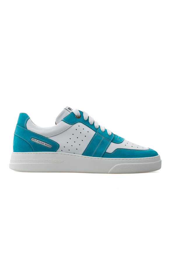 BUB Skywalker - Turquoise & White - Nubuck & Calf Leather - Men's Sneakers - BUB Leather Shoes